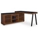 Kallari Warm Brown and Black Credenza with Desk Return