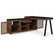 Kallari Warm Brown and Black Credenza with Desk Return