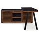 Kallari Warm Brown and Black Credenza with Desk Return