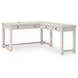 Robbinsdale Antique White L Shaped Home Office Desk with USB Charging