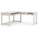 Robbinsdale Antique White L Shaped Home Office Desk with USB Charging