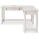 Robbinsdale Antique White L Shaped Home Office Desk with USB Charging