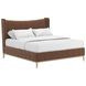 Edwin Suede King Upholstered Wing Shelter Bed