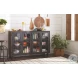 Hidden Treasures Brown And Black Trolley Door Cabinet