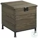 Hidden Treasures Brown And Black Milling Chest End Table