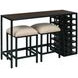 Mackintosh Brown and Black Rectangular Console Table with Stools