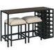 Mackintosh Brown and Black Rectangular Console Table with Stools