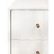Hammond Matte White Lacquer Rectangular 2 Drawer Side Table