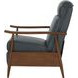 Hampton Roma Bluegray Leather Push Thru The Arms Recliner