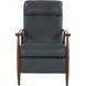 Hampton Roma Bluegray Leather Push Thru The Arms Recliner