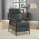 Hampton Roma Bluegray Leather Push Thru The Arms Recliner
