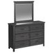 Brooklyn Charcoal 6 Drawer Dresser and Rectangular Mirror