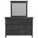 Brooklyn Charcoal 6 Drawer Dresser and Rectangular Mirror