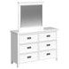 Brooklyn White 6 Drawer Dresser and Rectangular Mirror