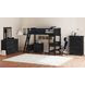 Brooklyn Charcoal Twin Storage Loft Bed with Ladder and Integrated Speaker Desk