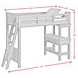 Brooklyn Charcoal Twin Storage Loft Bed with Ladder and Integrated Speaker Desk