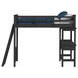 Brooklyn Charcoal Twin Storage Loft Bed with Ladder and Integrated Speaker Desk
