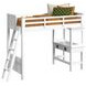 Brooklyn White Twin Storage Loft Bed with Ladder and Integrated Speaker Desk