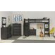 Brooklyn Charcoal Twin Storage Loft Bed with Staircase and Integrated Speaker Desk