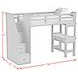 Brooklyn White Twin Storage Loft Bed with Staircase and Integrated Speaker Desk