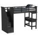 Brooklyn Charcoal Twin Storage Loft Bed with Staircase and Integrated Speaker Desk