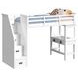 Brooklyn White Twin Storage Loft Bed with Staircase and Integrated Speaker Desk