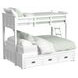 Brooklyn White Twin Over Full Storage Bunk Bed with Ladder and Trundle