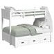 Brooklyn White Twin Over Full Storage Bunk Bed with Staircase and Trundle