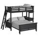 Brooklyn Charcoal Twin Over Full Storage Loft Bed with Ladder and Integrated Speaker Desk