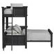 Brooklyn Charcoal Twin Over Full Storage Loft Bed with Ladder and Integrated Speaker Desk