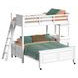 Brooklyn White Twin Over Full Storage Loft Bed with Ladder and Integrated Speaker Desk