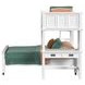 Brooklyn White Twin Over Full Storage Loft Bed with Ladder and Integrated Speaker Desk
