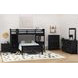 Brooklyn Charcoal Twin Over Full Storage Loft Bed with Staircase and Integrated Speaker Desk