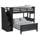 Brooklyn Charcoal Twin Over Full Storage Loft Bed with Staircase and Integrated Speaker Desk