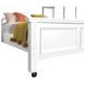 Brooklyn White Twin Over Full Storage Loft Bed with Staircase and Integrated Speaker Desk