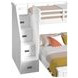 Brooklyn White Twin Over Full Storage Loft Bed with Staircase and Integrated Speaker Desk