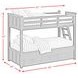 Brooklyn Charcoal Twin Over Twin Bunk Bed with Ladder and Trundle