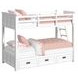 Brooklyn White Twin Over Twin Bunk Bed with Ladder and Trundle