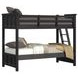 Brooklyn Charcoal Twin Over Twin Bunk Bed with Ladder
