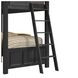 Brooklyn Charcoal Twin Over Twin Bunk Bed with Ladder