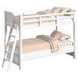Brooklyn White Twin Over Twin Bunk Bed with Ladder
