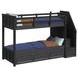 Brooklyn Charcoal Twin Over Twin Storage Bunk Bed with Staircase and Trundle