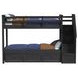 Brooklyn Charcoal Twin Over Twin Storage Bunk Bed with Staircase and Trundle