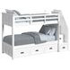 Brooklyn White Twin Over Twin Storage Bunk Bed with Staircase and Trundle