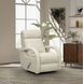 Harlee Troy Cream Leather Swivel Glider Recliner