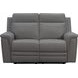 Harper Berlin Cement Leather 64" Power Reclining Loveseat with Power Lumbar and USB Charging