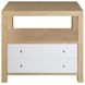 Hattie Matte White Lacquer Rectangular 2 Drawer Side Table