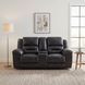 Hazen Black Double Reclining Loveseat with Center Console