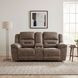 Hazen Brown Double Reclining Console Loveseat