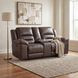 Hazen Dark Brown Double Reclining Loveseat with Center Console